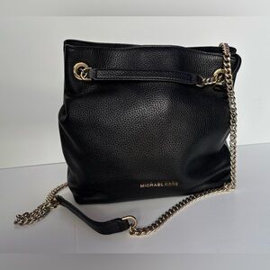 Michael Kors Black Jet Set Chain Medium Leather Shoulder Tote